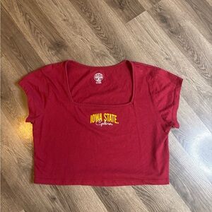 Rivalry Threads Red Iowa State Crop Top